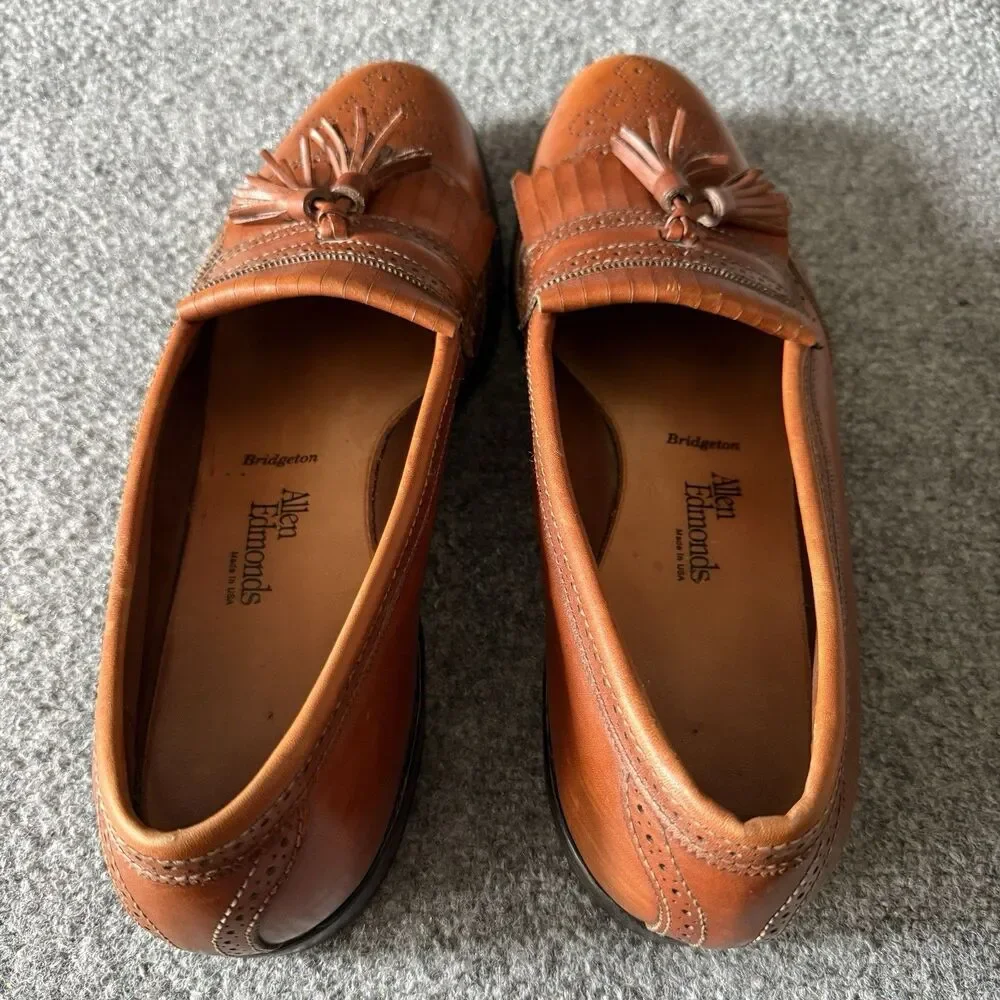 Allen Edmonds Bridgeton 5069 Brown Leather Tassel Loafers Slip-On 10.5 B USA